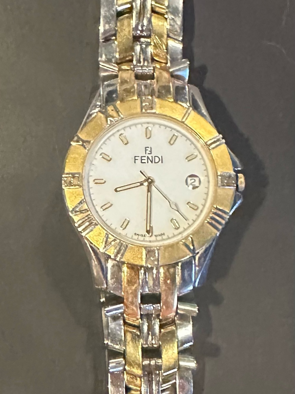 Fendi Two-Tone Gold and Silver Men’s Watch